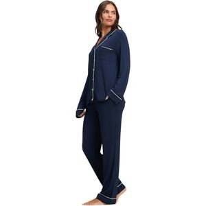 Birdie Grey Soft Bamboo Navy Pajama Set / Top & Bottoms Pajamas 3X